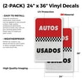 thumbnail image 2 of Autos Usados (2-PACK) 24" x 36" Vinyl Decals | Sign Insert Peel & Stick Decals Stickers Window Signs, 2 of 2