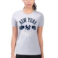 thumbnail image 4 of Women's G-III 4Her by Carl Banks Heather Gray New York Yankees Super-Slim Fit Lightweight City Graphic T-Shirt, 4 of 5