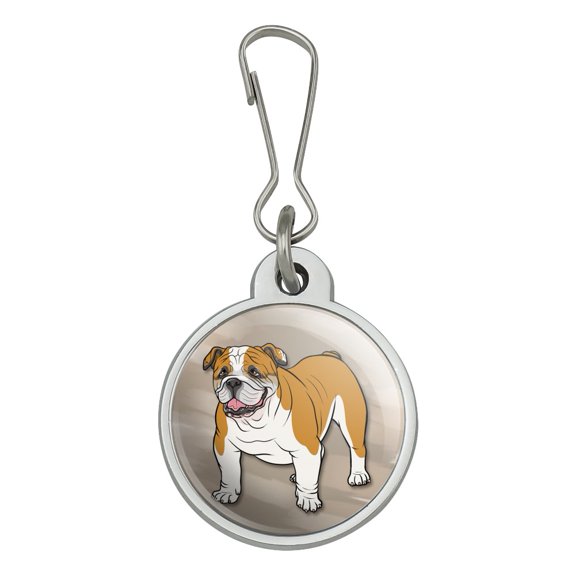English Bulldog Pet Dog Jacket Handbag Purse Luggage Backpack Zipper Pull Charm