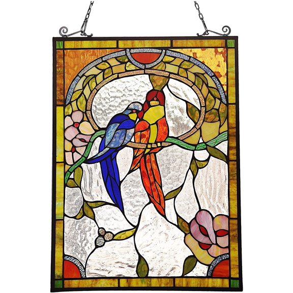 RADIANCE Goods Animal Tiffany-Glass Window Panel 24" Tall
