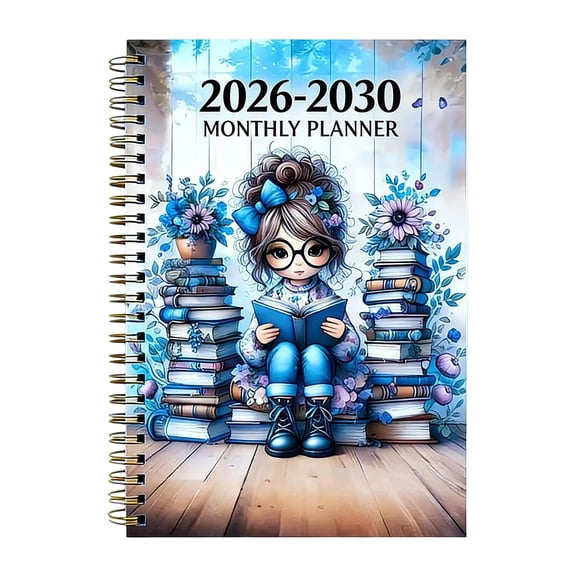 UALSRZL 5 Year Monthly Planner 2026-2030, Vintage Floral Cover Notebook Journal, Cute Girl Schedule Organizer for School Office