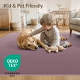 thumbnail image 4 of ODIKA 9'x12' Washable Area Rug Non-Slip, Chair-Friendly Solid Minimalist Heathered Subtle Tonal Ombre Gradient Mauve Flowing Dynamic for Dining Room, Basement, Large Office, 4 of 7