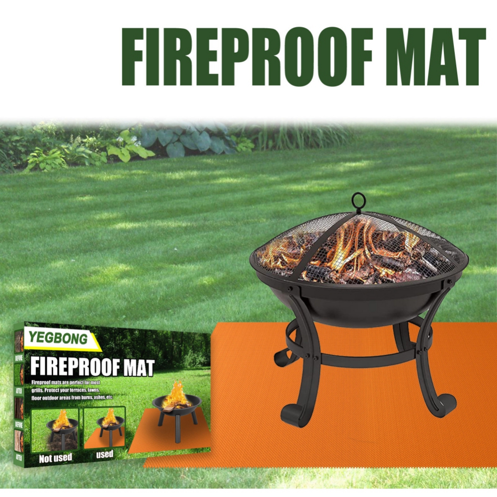 Fire Pit Mat—Fiberglass stove fire mat，Retardant Fireproof Heat