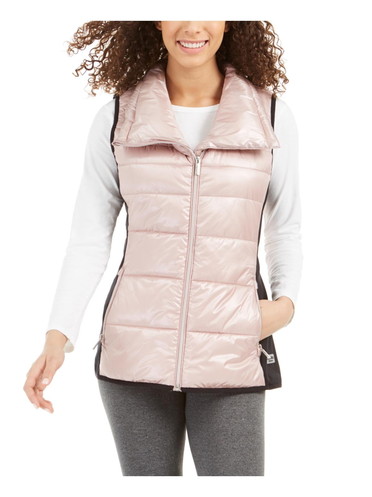 Calvin Klein Performance Womens Funnel Neck Quilted Outerwear Vest -  