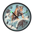thumbnail image 2 of Dailycode Night Light Wall Clock Glow in The Dark 12 inch Battery Operated Silent Luminous Clocks, Cool Surfing Tiger, 2 of 8