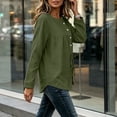 thumbnail image 3 of Klisyaur Womens Crew Neck Shirts Side Button Up Long Sleeve Tunic Tops Casual Loose Comfy Fall Winter Blouses, 3 of 8