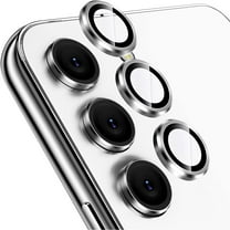 ELEHOLD for Samsung Galaxy S23/S23 Plus Luxury Camera Lens Protectors Cover, Individual Lens Protectors, Anti-Scratch Tempered Glass with Aluminum Edging Case-Friendly,Silver