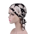 thumbnail image 1 of stanreset Fashion Print Flowers Women Inner Hijabs Cap Muslim Ruffle Chemo Hat Type2 NO2, 1 of 6