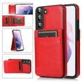thumbnail image 4 of Dteck Back Wallet Phone Case for Samsung Galaxy S22 2022 with ID & Credit Card Holder Slots Pockets Wallet Back Cover Stand Flip Folio Leather Cell Cases Women Men, Red, 4 of 5