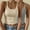 Beige, variant on QUINDOS Tank Tops for Women Ribbed Athletic Summer 2 Pack Camisoles for Women Plus Multi Pack Crew Neck Spaghetti Strap Sleeveless Workout Shirts Tops Solid Color Slim Fitted Undershirts