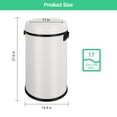 thumbnail image 4 of 17 Gallon / 65L Stainless Steel SwingTop Trash Can, Commercial Heavy-Duty Round Garbage Bin with Quiet Swing Lid, Large Waste Container for Kitchen, Restaurant, Office, or Public Space, White, 4 of 6