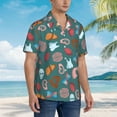 thumbnail image 3 of Susaid cute Skull organ Print Hawaiian Shirts for Men Women,Hawaiian Summer Short-Sleeve Casual Relaxed-Fit Button-Down,Large, 3 of 7