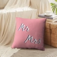 thumbnail image 4 of LALILO Throw Pillow Covers Lettering Card Mr Mrs Greeting Banners Cushion Cover 18" x 18", 2 Pack, 4 of 6