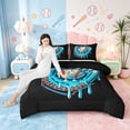 thumbnail image 4 of Homewish Baseball Sport Gamer Bedding Comforter Set,Boys Ball Game Twin Comforter Sets,Blue White Black Bedding Set For Teens,Luxury Bedroom Decor Reversible,2 Pieces, 4 of 8