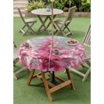 thumbnail image 3 of Outdoor Tablecloth with Umbrella Hole and Zipper, Grey Pink Christmas Round Table Cloth 60 Inch Waterproof Tablecloth, Xmas Tree Snowflake Winter Picnic Table Cover for Patio Camping, 3 of 7