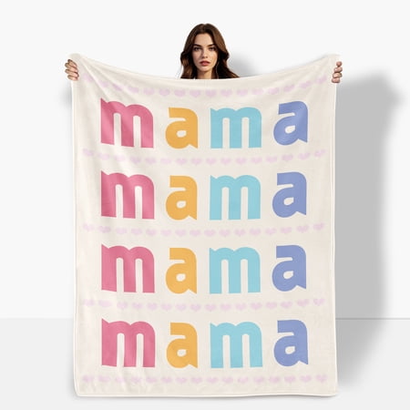 Thoughtful Mothers Day Gift Fleece Blanket For Mom Love Theme Heartwarming Comfort Sofa Bed Travel Camping Polyester Throw Shipped From USA Soft Warm Comfortable Flannel Blanket Gift
