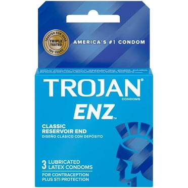 Trojan Enz Premium Lubricated Latex Condoms - 3 Count (Pack of 20)