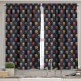 thumbnail image 2 of Ambesonne Pixel Art Valance & Curtain, Skulls with Bones, 55"x45", Multicolor, 2 of 6