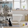 thumbnail image 3 of Windmill Decor Shower Curtain 72" W X 78" L, Farmhouse Cow Waterproof Shower Curtains, Rustic Hummingbird Farm Animal Bath Curtain Western Vintage Barn Wooden Plank Bathtub Shower Curtains, Teal Brown, 3 of 4
