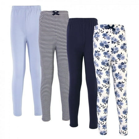 UPC: 0660168620009 | Touched by Nature Baby Toddler Big Kids and Youth Girl Organic Cotton Leggings 4pk Navy Floral 0-3 Months