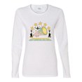 thumbnail image 2 of Wild Bobby All Star Cheerleading Megaphone Girl Sports Women Graphic Long Sleeve Tee, White, XX-Large, 2 of 5