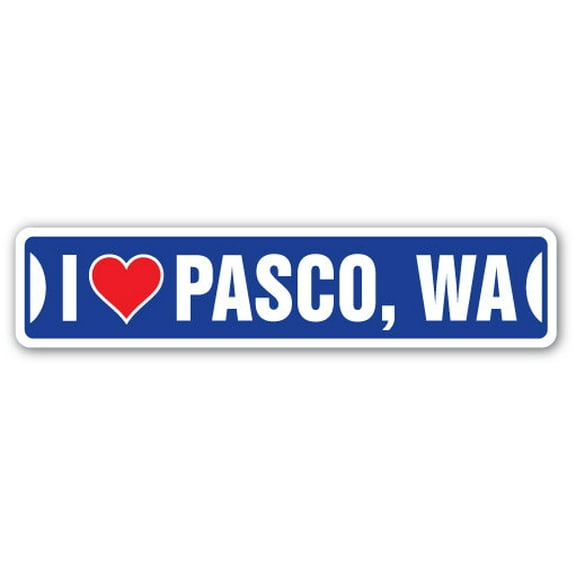 I LOVE PASCO WASHINGTON Street Sign wa city state us wall road décor gift
