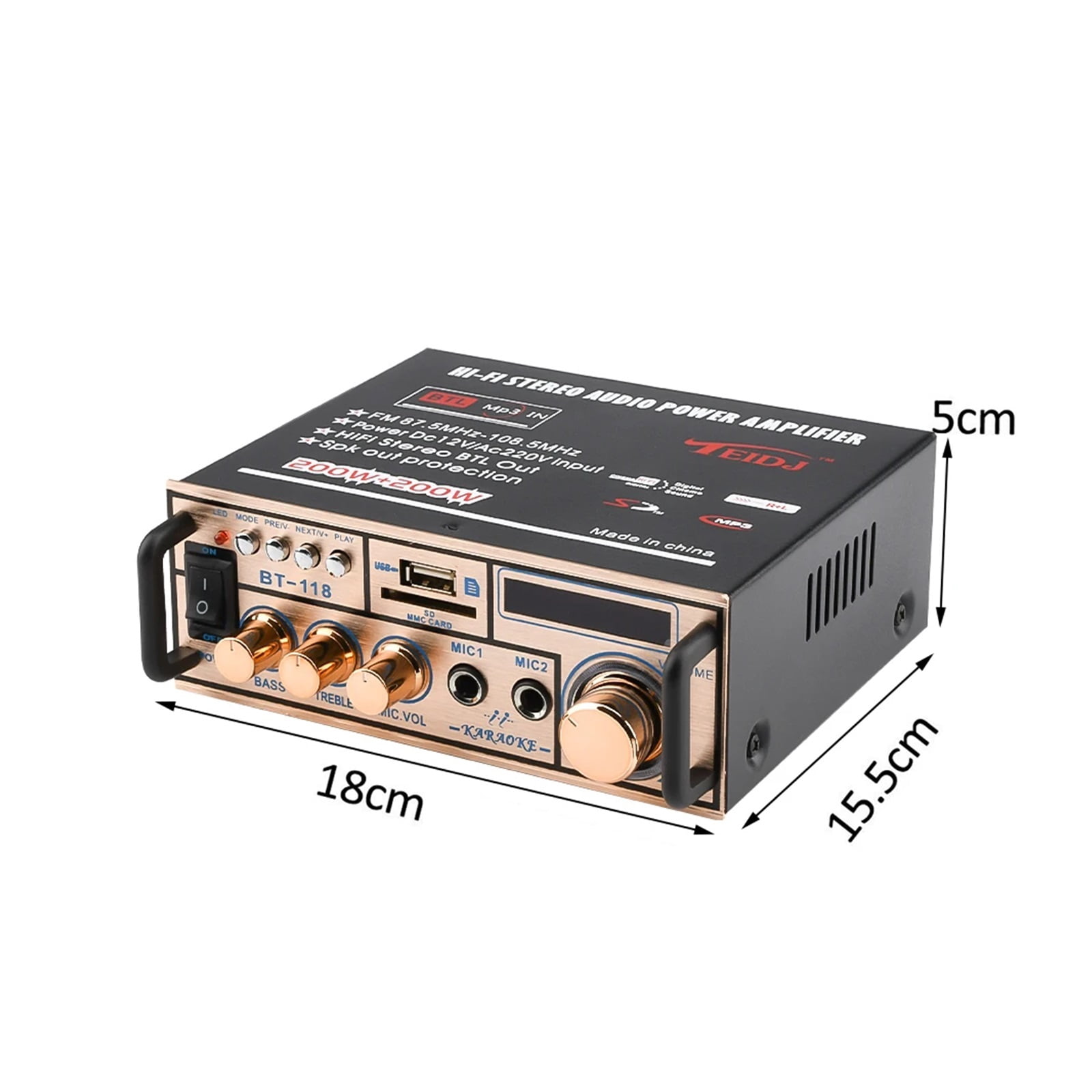 MiNI HIFI LCD Digital Bluetooth Power Amplifier Car Bass Home Theater Amplificador Speaker Treble Control FM USB SD 400W