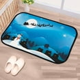 thumbnail image 5 of Floor Door Mats Bath Rugs Christmas Snowman Blue Bathroom Carpet Non-Slip Absorbent for Entryway Indoor 36x24in Carpet Runner, 5 of 7