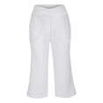 thumbnail image 5 of Pants for Women Wide Leg Yoga High Waist Capris Pants Loose Fitting Soft Sweatpants with Pockets, 5 of 10