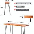 thumbnail image 2 of NOZE Live Edge Console Table, Sofa Table  Natural Wood Table for Entryway Living Room with Four Iron Feet, Rustic Natural Brown, 2 of 15