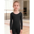 thumbnail image 3 of Raenseen Kids Girls Seamless Thermal Underwear Tops Long Sleeve Pullover Top Undershirt Black M, 3 of 7