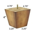 thumbnail image 6 of ProFurnitureParts Sandstone 4" Tall Square Tapered Wood Sofa Legs w/Anti-Skid Pads, Leg Plates Included Set of 4, 6 of 6