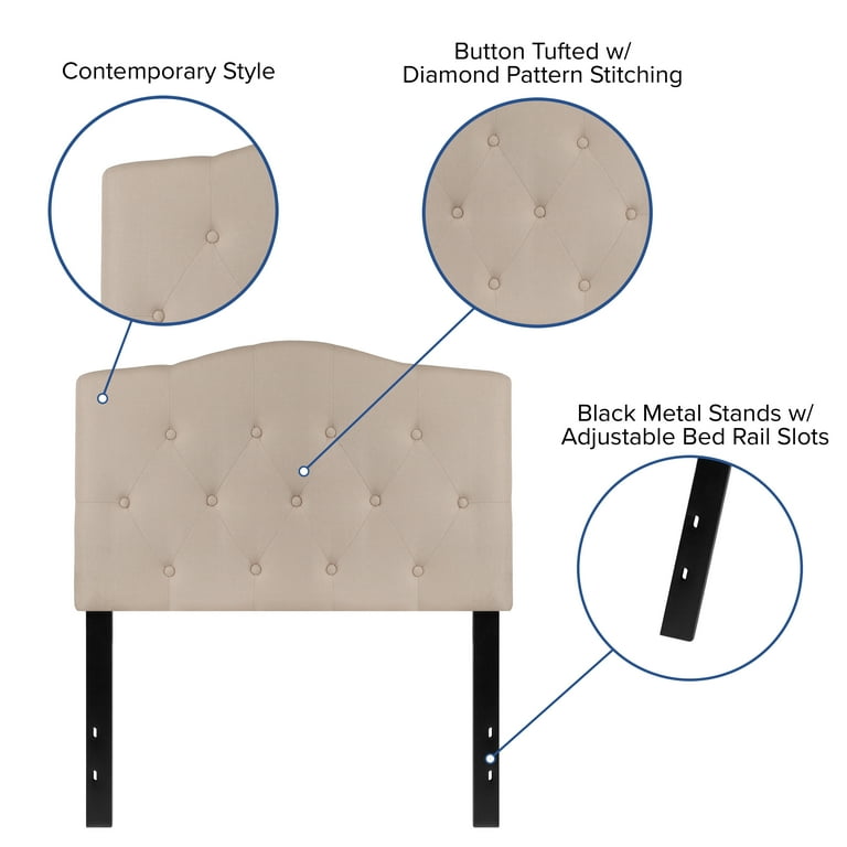 Emma + Oliver Tufted Padded Upholstered Twin Size Headboard