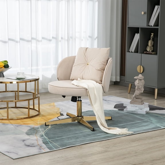 Home Office Desk Chair, Vanity Chair, Modern Adjustable Home Computer Executive Chair Swivel Task Chair for Small Space, Living Room, Make-up, Studying