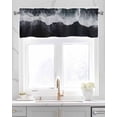 thumbnail image 2 of Sea Wave Black Linen Curtain Valance for Bedroom/Bathroom/Kitchen/Office/Living/Dining Room Windows,Abstract Ocean Summer Coastal Nautical Rod Pocket Topper Drapes Decorative Cafe Drapery Panel 60x18, 2 of 6