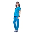 thumbnail image 3 of Dagacci Medical Uniform Women's Scrub Set Stretch and Soft Y-Neck Top and Pants, 3 of 6