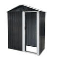 thumbnail image 2 of Jiuluna Waterproof Steel Garden Storage Shed, 77" x 36" x 64", Black, 2 of 9