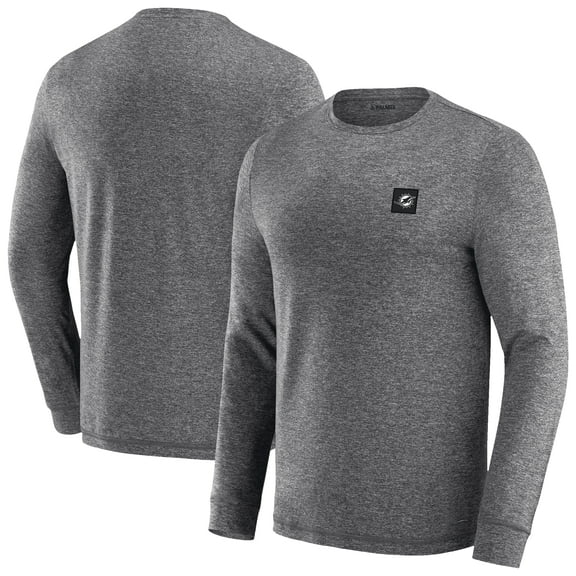 Men's J. Palmer Heather Black Miami Dolphins Four Down Long Sleeve T-Shirt