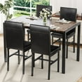 thumbnail image 7 of PAPROOS Dining Table Set for 4, Modern 5-Piece Kitchen Table Set with Faux Marble Top and Leather Upholstery Chairs, Heavy Duty Dinette Sets for Breakfast Nook, Dining Room Table and Chairs, Black, 7 of 7