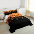 thumbnail image 4 of Manfei Abstract Pixel Grid Queen Comforter Set,Minimalism Geometric Checkered Bedding Sets,Black Orange Bedding Comforter Set For Girls Boys,Super Cozy Room Decor Reversible,3 Pieces, 4 of 9