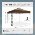 thumbnail image 6 of Alpha Joy 10x10ft Pop-up Canopy Instant Outdoor Canopy Tent Portable Straight Leg Shelter with Roller Bag for Outside, Brown, 6 of 8