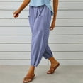 thumbnail image 6 of Jsaierl Wide Leg Linen Pants for Women Summer High Waist Pant Loose Fit Casual Tie Front Trousers Yoga Capris Pants, 6 of 9