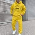thumbnail image 5 of Aihuaihua Casual 2 Piece Sweatsuit for Men Jesus Christian Faith Psalm 91 Tracksuit Jogging Vintage Fashion Athletic Outfits Yellow M, 5 of 5