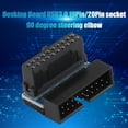 thumbnail image 2 of Sywqhk 2 adaptadores USB 3.0 de 20 pines macho a hembra en ángulo hacia arriba y hacia abajo para placa base (A+B), 2 of 9