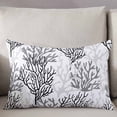 thumbnail image 3 of Black Gray Coral Coastal Throw Pillow Covers, Summer Beach Seaside Nautical Soft Breathable Pillow Cases with Invisible Zipper for Sleeping, Toddler Pillowcases for Couch Bed Sofa Chair 12x20 Inches, 3 of 6