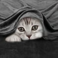 thumbnail image 2 of Unique Bargains Flannel Fleece Plush Throw Bed Soft Blanket Dark Gray 51" x 59", 2 of 6