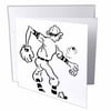 3dRose Vintage Baseball Player, Greeting Cards, 6 x 6 inches, set of 12