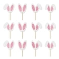 thumbnail image 2 of 12Pcs Glitter Pink Bunny Ear Cupcake Toppers - Pre-Assembled Rabbit Ear Cake Picks for Easter, Spring Birthday, Baby Shower & Woodland Party Decorations, 2 of 5