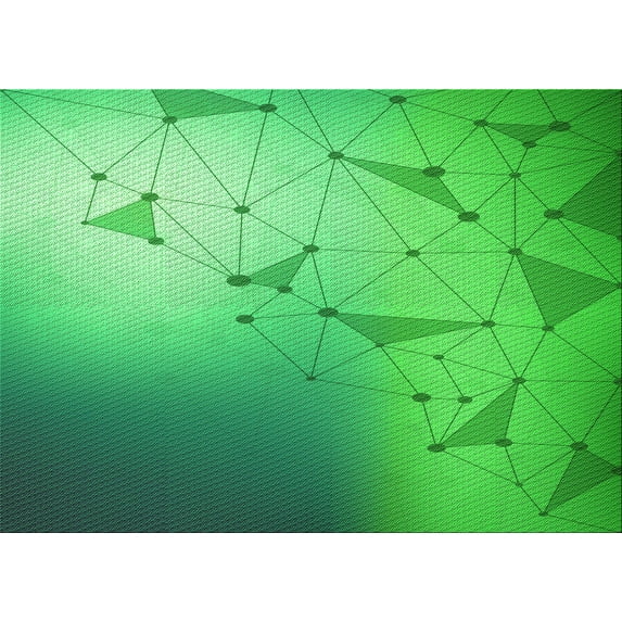 Ahgly Company Machine Washable Indoor Rectangle Transitional Neon Green Area Rugs, 2' x 4'