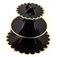 thumbnail image 4 of Soporte de cartón de 3 niveles para cupcakes, pasteles, postres, torres, recepciones de cumpleaños y dulces. Negro, 4 of 9